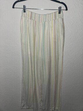 Pastel Stripped Linen-like Pants